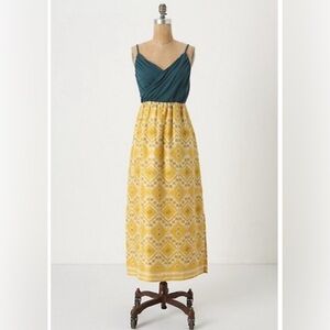 Anthropologie Edme and Esyllte Cuernavaca dress with silk skirt and pockets